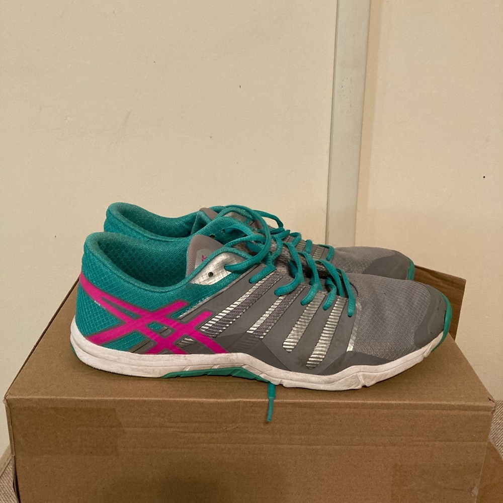 ASICS Women's Gray and Teal Training Shoes